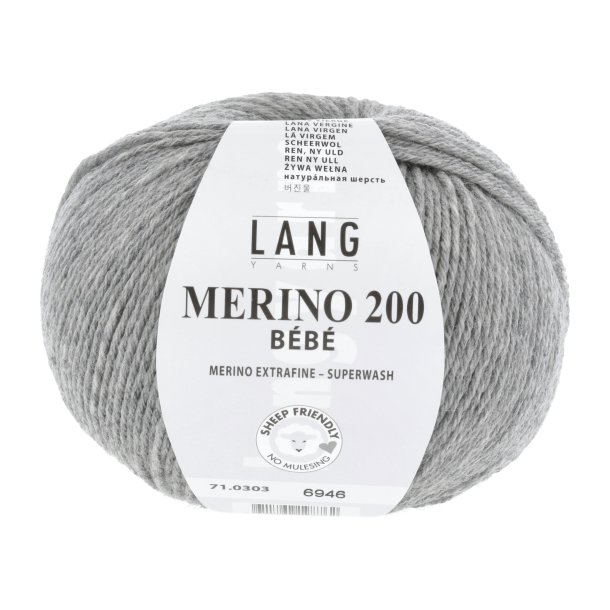 Merino 200 BEBE - Light Grey M&eacute;lange (0303)