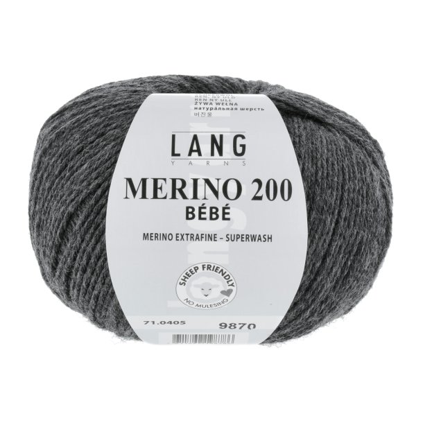 Merino 200 BEBE - Dark Grey M&eacute;lange (0405)