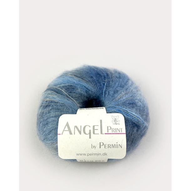 Angel print Mohair Gylden bl (758)