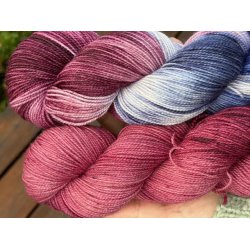 Glitter Sock Silver - Cranberry Sparkle