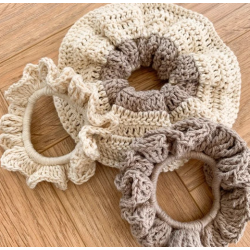 Monday Scrunchies - 3 hklede scrunchies - opskrift