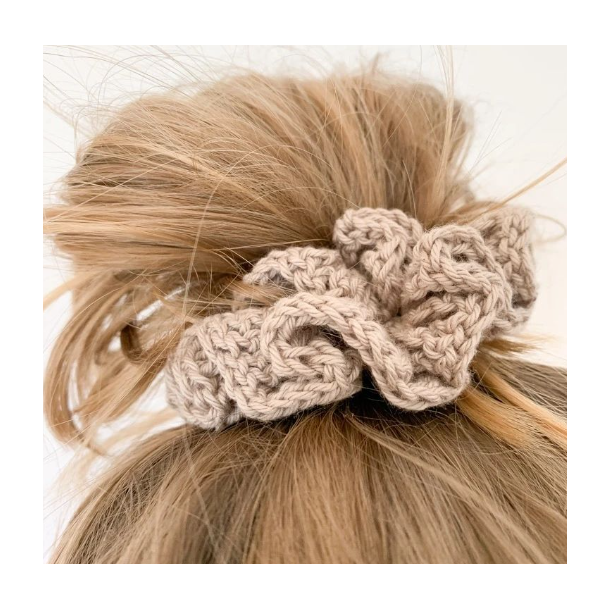 Monday Scrunchies - 3 hklede scrunchies - opskrift