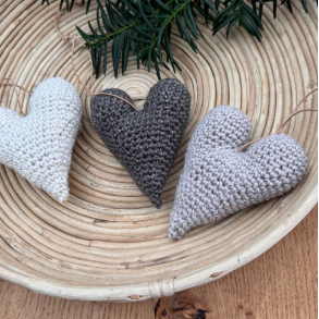 Hklede julehjerter - opskrift